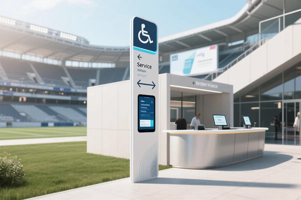 场馆无障碍导视与数字化服务台界面概念图